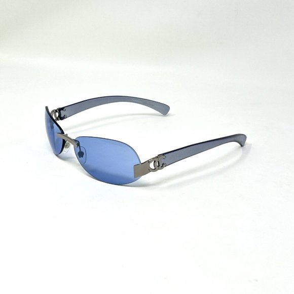 Vintage Chanel Sunglasses rimless 4037 168/ 72 Blue  Iridium Temples 59 [] 15 - Picture 9 of 14